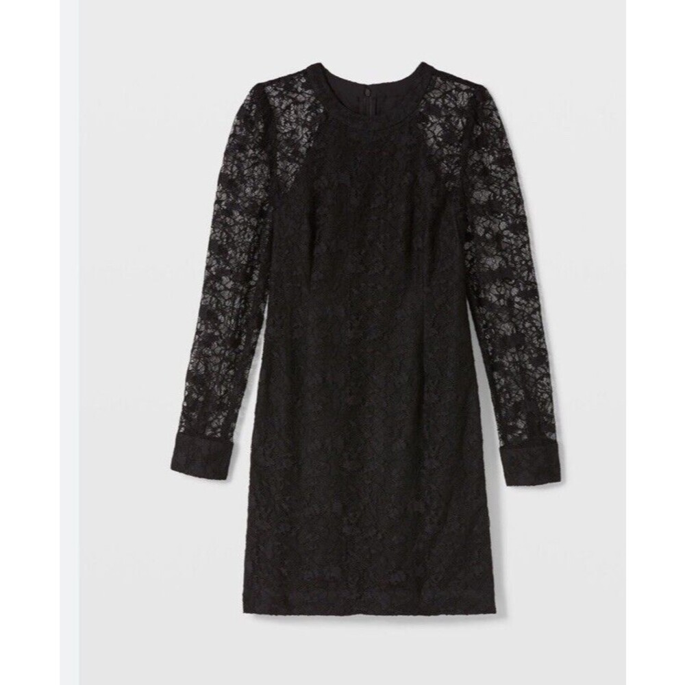 Club Monaco Fitted Lace Dress Womens Size 0 Black
